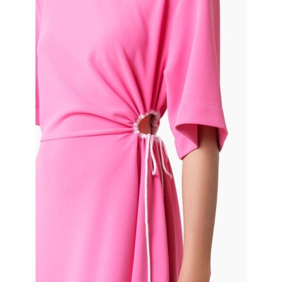 💕SEE BY CHLOE💕 Cut-Out Dress ~ Dazzling Pink Small Midi Length Crepe - Picture 4 of 16